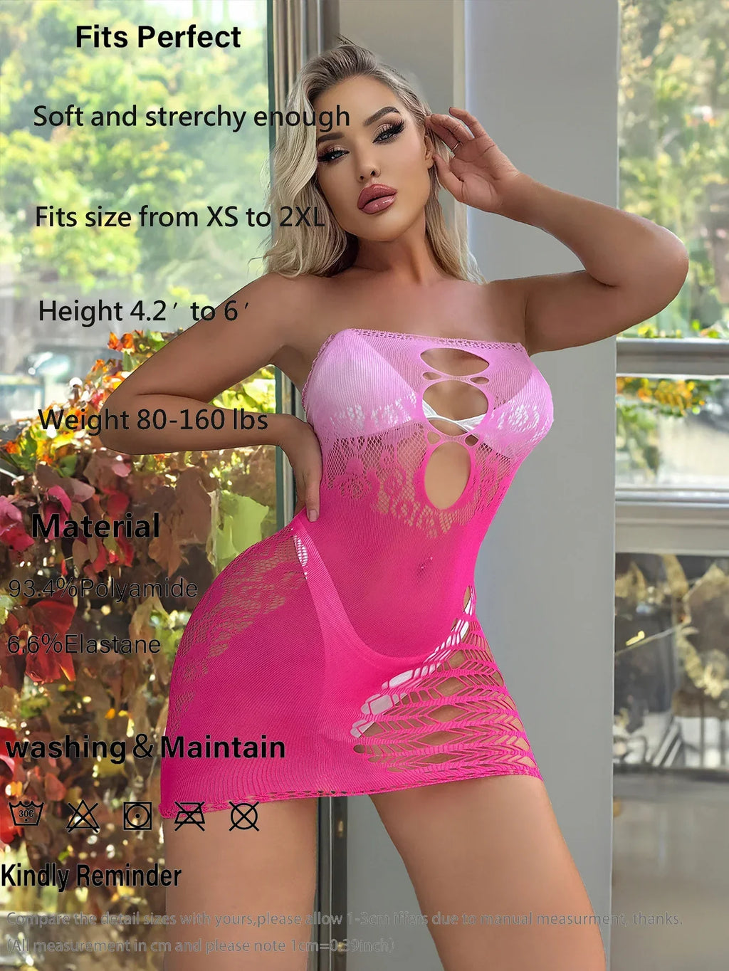 Sheer Gradient Pink Strapless Dress