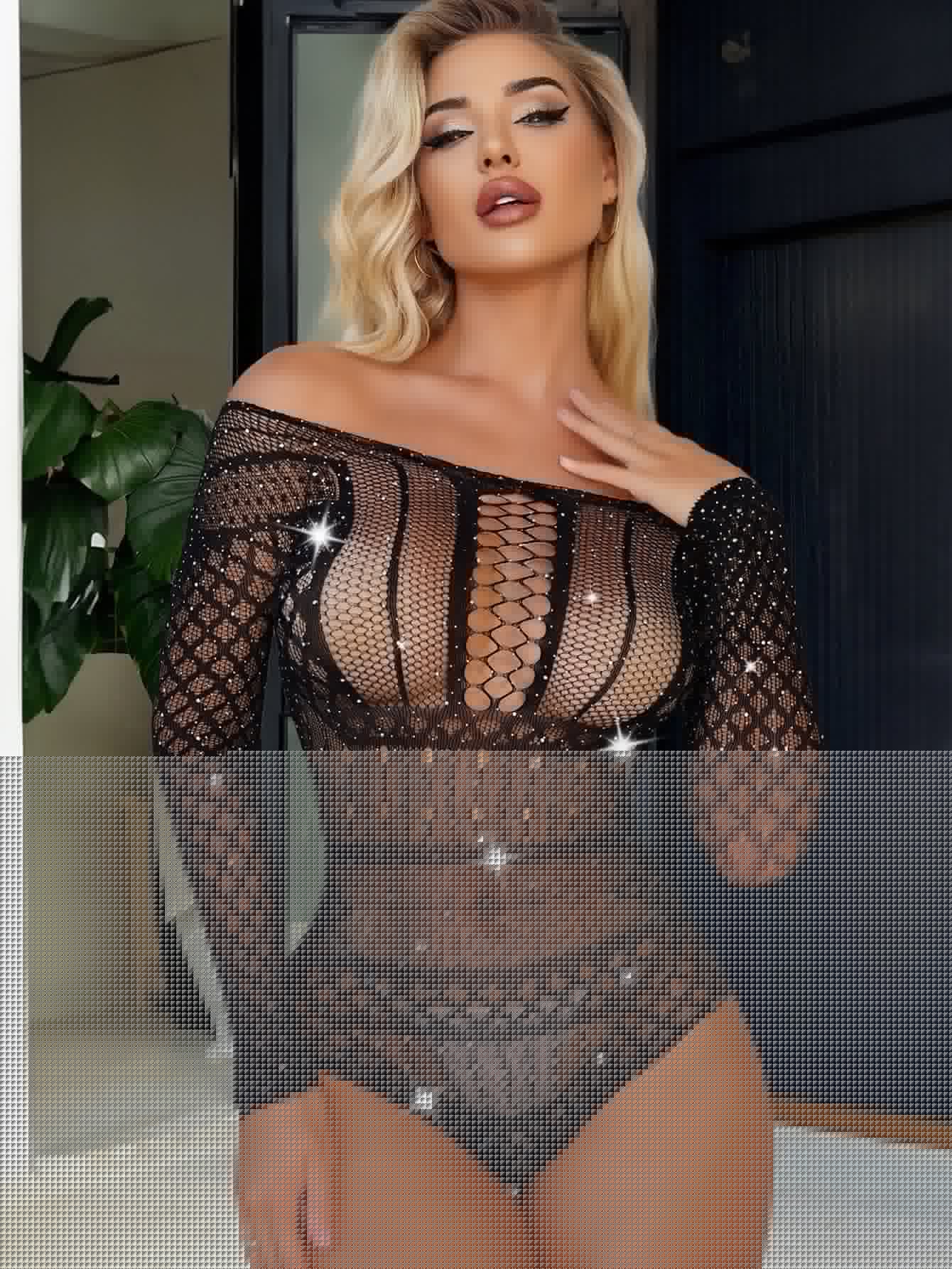 Cutout Rhinestone Bikini One-Piece