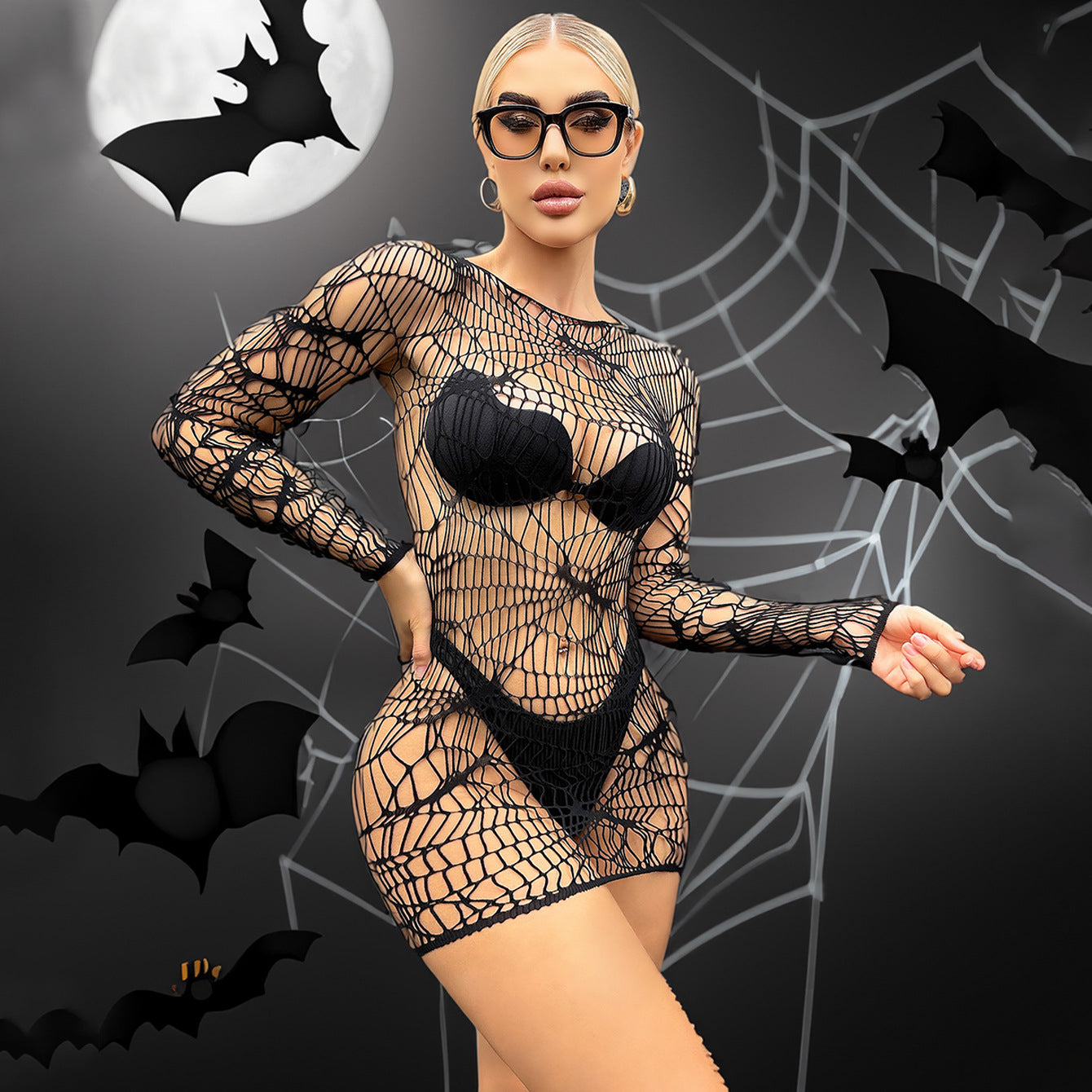 Spiderweb Lace Bodysuit (Halloween Edition)