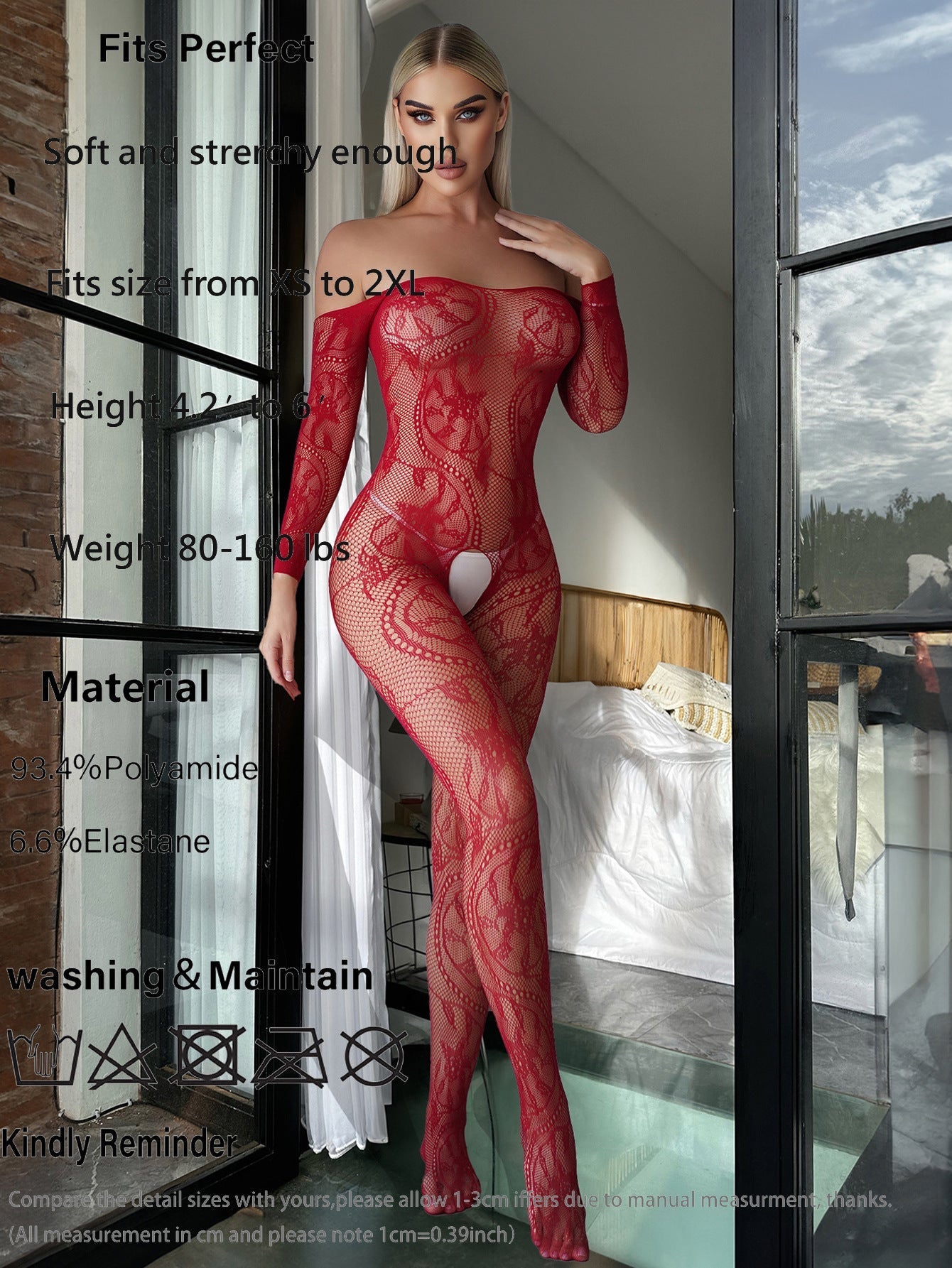 Sexy Open-Crotch Jacquard Bodysuit