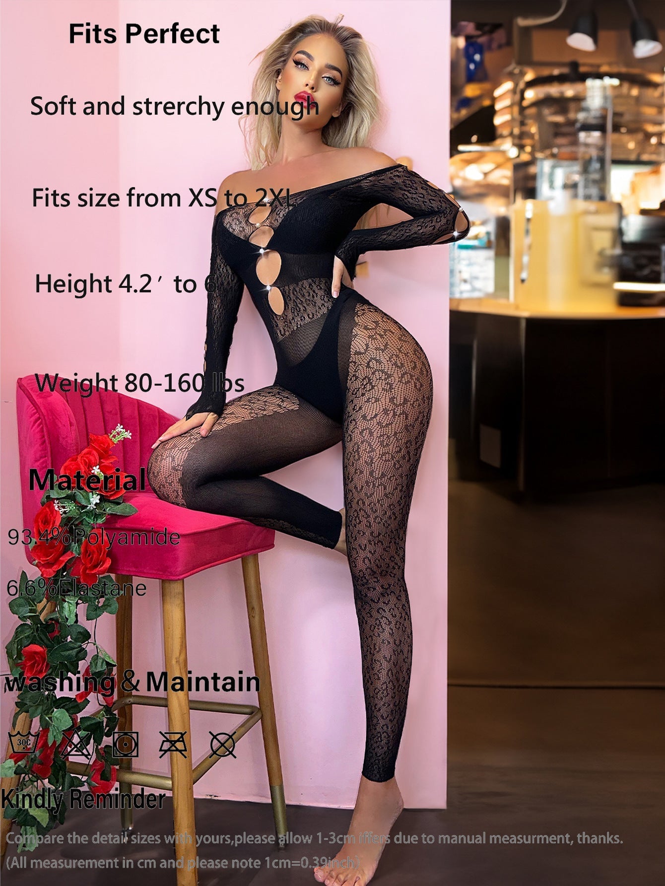 Sexy Open-Crotch Rhinestone-Studded Leopard Print Bodysuit Lingerie