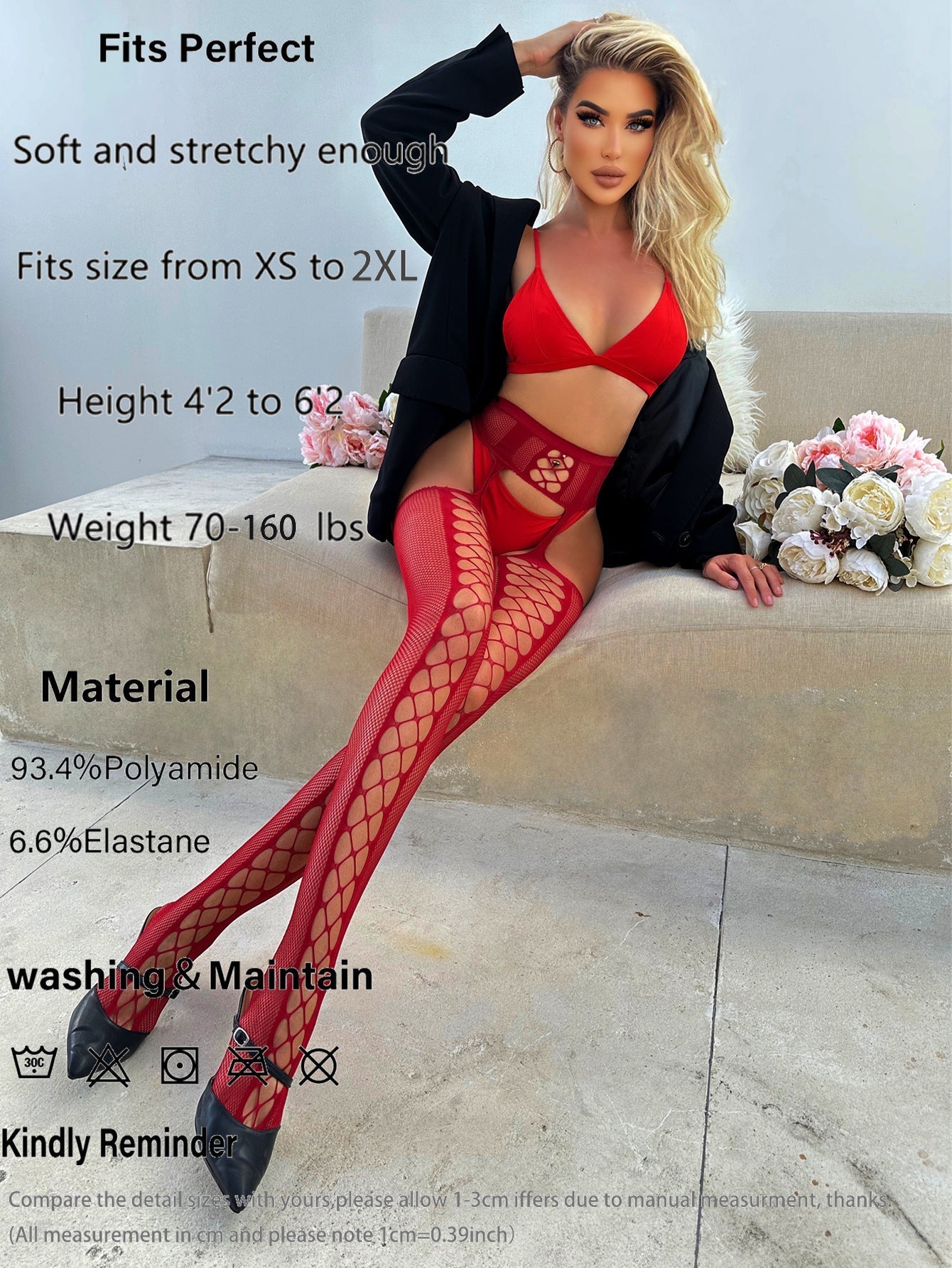 Open-Crotch Lace Anti-Slip Suspender Stockings