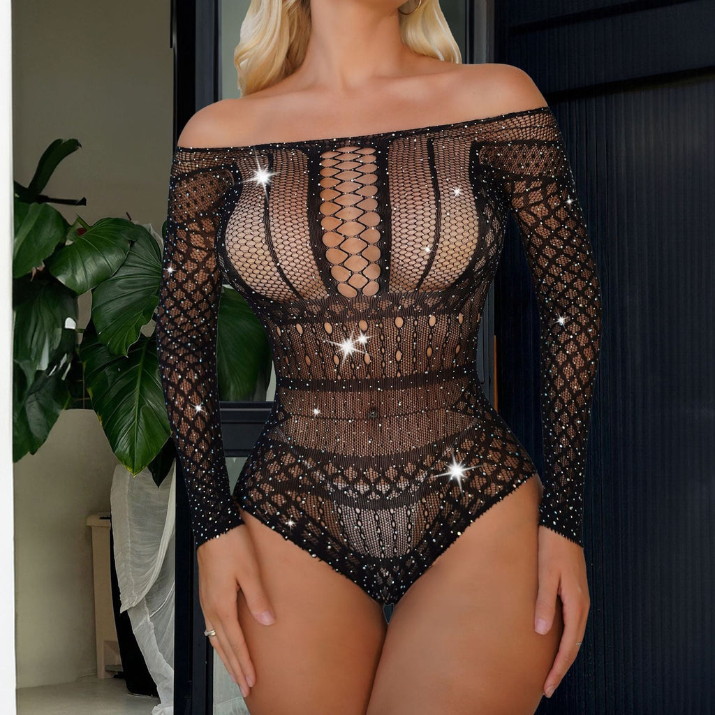 Cutout Rhinestone Bikini One-Piece