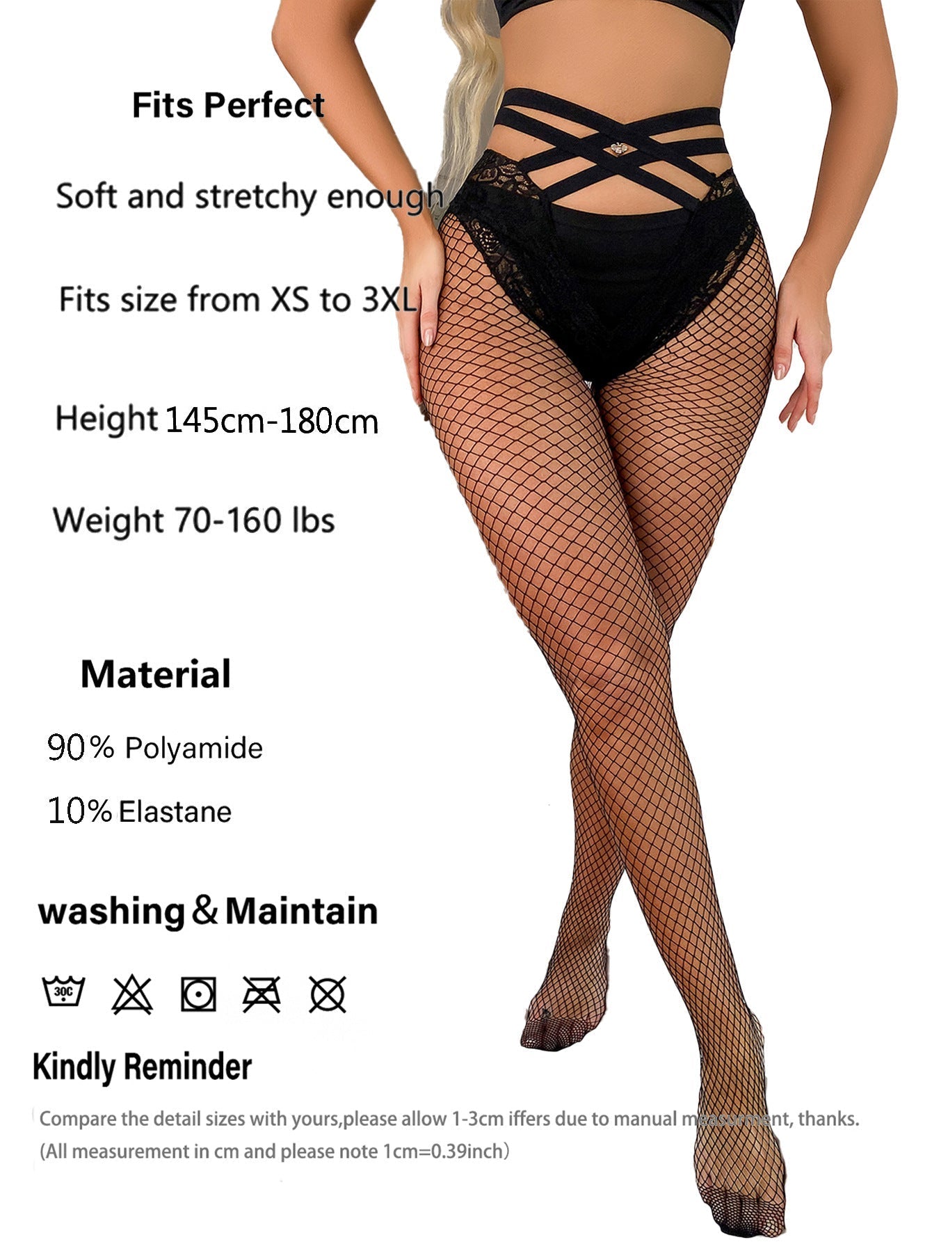 Lace-patterned crotchless pantyhose
